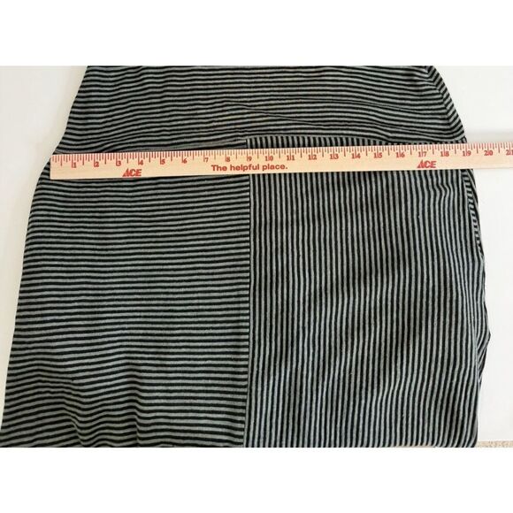 Eileen Fisher Size PM Petite M Linen Striped Dress Black Green Organic Short - Picture 8 of 10